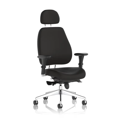 Image of Dynamic PO000002 Chiro Plus Ergo Posture Chair with Arms and Headrest Black