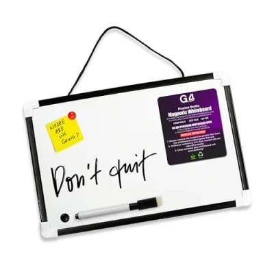 Image of G4GADGET A4 Dry Wipe Magnetic Whiteboard Mini Office Notice Memo White Board and Eraser