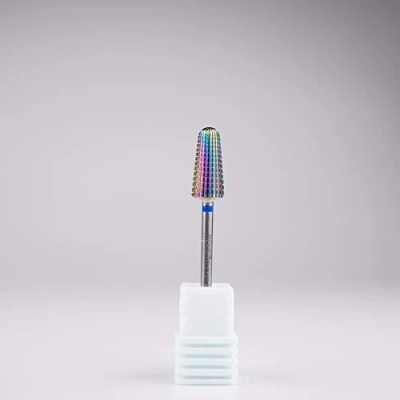 Image of New* Apex® Professional Tungsten Carbide Electric Nail Drill Bit 3/32 inch, 2.35mm Shank for Gels, Acrylics, Art, Manicure, Pedicure, Salon Nails (Volcano Rainbow 2 Way) (Medium)