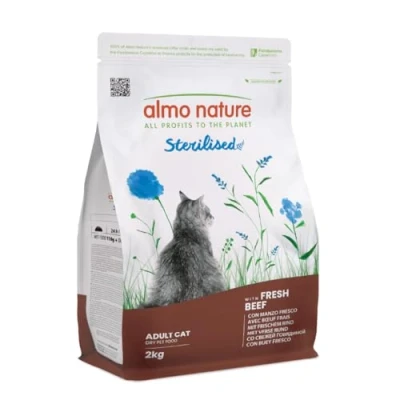 Image of Almo Nature Functional Sterilised Dry Cat Food with Beef, 2 kg