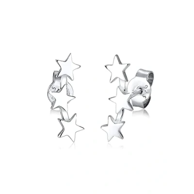 Image of Elli Women&#039;s 925 Sterling Silver Xilion Cut Stud Earrings