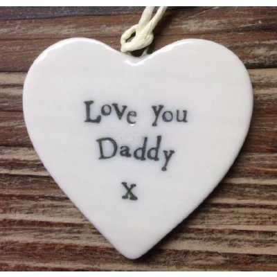 Image of Small Porcelain Heart Love You Daddy
