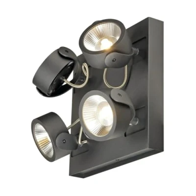 Image of SLV KALU Interior, LED spot, Wall Surface Mounted Light, Ceiling Spotlight / 3000K 60W 4000lm Black dimmable 60 Degrees, Aluminium, W