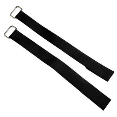 Image of Pack of 2 Heavy Duty Metal Buckle Hook and Loop Strap Fastener Cable Ties re usable Straps (3cmx40cm)