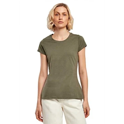 Image of Build Your Brand Women&#039;s Bb012 ladies Basic Tee T Shirt, Olive, XL