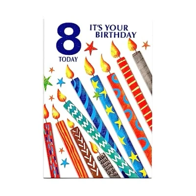 Image of Birthday Card Eight 8th (8) Year Old Boy Free Post (UK)