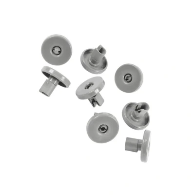 Image of Electrolux AEG 50286965004 dishwasher rack wheel lower basket kit, 8 pieces, dark grey