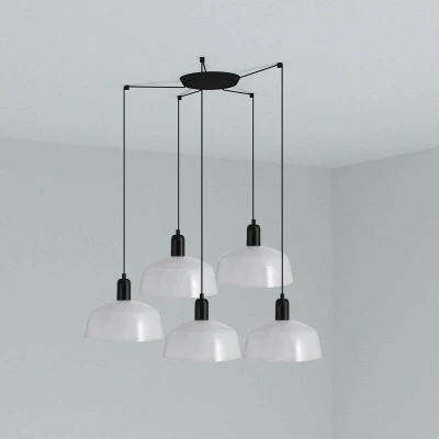 Image of Tatawin Medium 5 Light White Cluster Drop Pendant Lamp