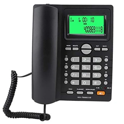 Image of ASHATA Corded Phone,Caller ID Display Speed Dial Landline Telephone,No Battery Mute Pause/Hold Last Number Redial Function,for Home Business Office (Black)