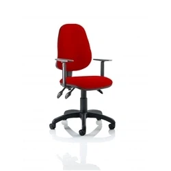 Image of Eclipse Plus III Lever Task Operator Chair Bespoke with Height Adjustable Arms In Bergamot Cherry