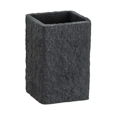 Image of WENKO Villata Grey Holder for Toothbrush and Toothpaste, Polyresin, 7.5 x 11 cm