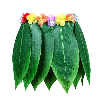 Image of Leaf Hula Skirt Hawaiian Grass Dance Fancy Dress Party Costume Adult Size for Beach Accessory Decor
