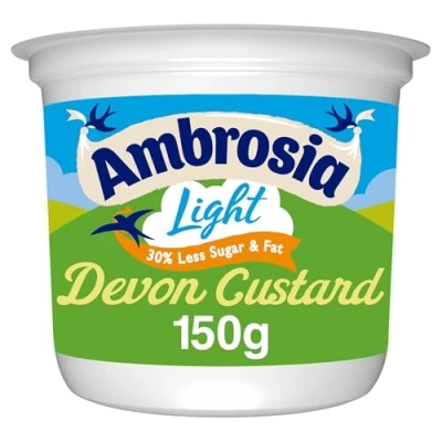 Image of Ambrosia Light Devon Custard Pots, Traditional, Ready to Eat, 150 g (Pack of 1)