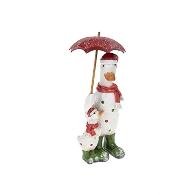 Image of Shudehill White Red and Green Dotty Brolly Duck Mum Baby