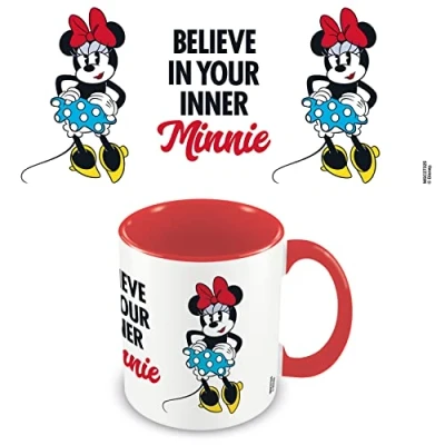 Image of Pyramid International Disney Minnie Mouse Mug (Believe Design) 11oz Ceramic Official Merchandise, Red