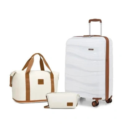 Image of Kono Suitcase Trolley Carry On Hand Cabin Luggage Hard Shell Travel Bag with TSA Lock, The Included 1pcs Bag, Toiletry