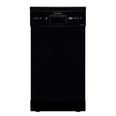 Image of Cookology CFSD4510BK 45cm Wide Freestanding Slimline Undercounter Dishwasher, 6 Programme Settings with Eco Mode, 10 Place in Black