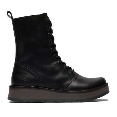Image of Fly London Womens Black RAMI043 Casual Leather Lace up Ankle Dress Boots Size UK 5