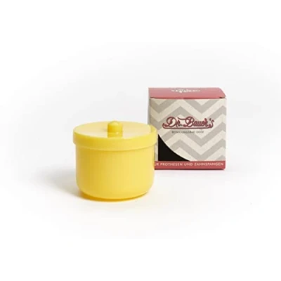 Image of Dr. Bauer Cleaning Bath Tin with Rinse Insert Prosthesis Box Bit Braces Orange