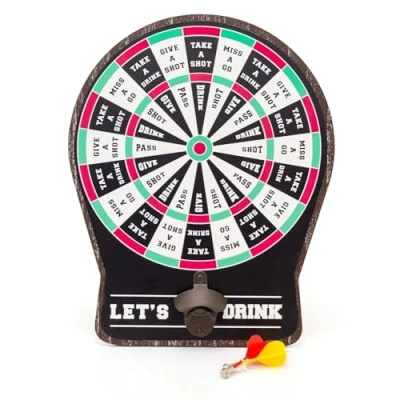 Image of Carousel Home Dartboard Drinking Game Magnetic Dart Board With Bottle Opener Shot Roulette Wall Mounted Adult 40cm