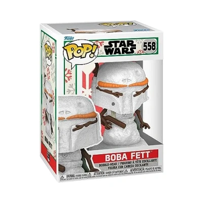 Image of Funko POP! Star Wars: Holiday Boba Fett Snowman Collectable Vinyl Figure Gift Idea Official Merchandise Toys for Kids &amp; Adults Movies Fans Model Collectors and Display