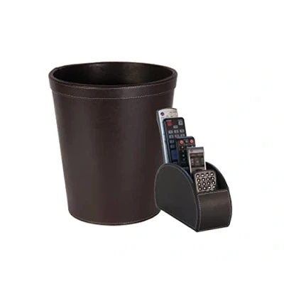 Image of OSCO Faux Leather Two Piece Office Set Brown