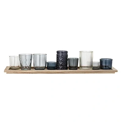 Image of BLOOMINGVILLE Sanga Tray w/Votive Blue Set of 10 (82049507)