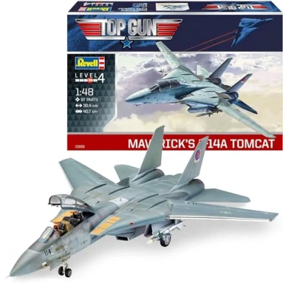 Image of Revell 03865 Maverick&#039;s F 14A Tomcat &quot;Top Gun&quot; 1:48 Scale Unbuilt/Unpainted Plastic Model Kit