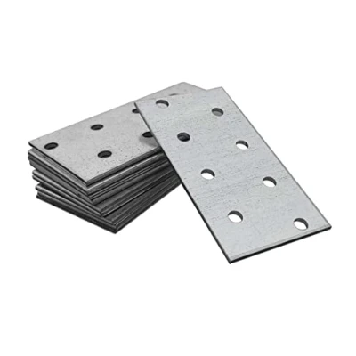 Image of OMIDEAS 10 x Flat Joining Plates (80 40 2) Connecting Perforated Metal Brace Bracket Timber Wood Fixing Galvanised Steel Repair Connector