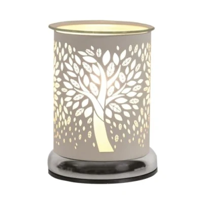 Image of Aroma White Tree Of Life Cylinder Electric Wax Melt Warmer
