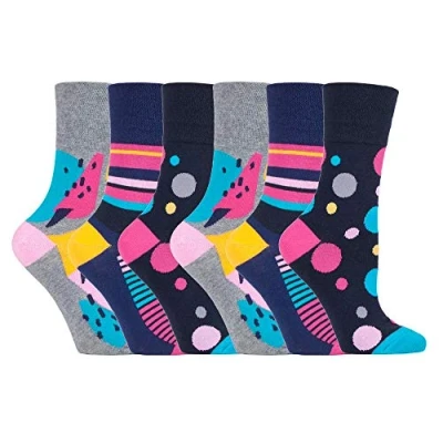 Image of 6 Pairs of Sock Shop Everyday Gentle Grip Socks Ladies 4 8 See Multi Variations and Designs (6 x RH189)
