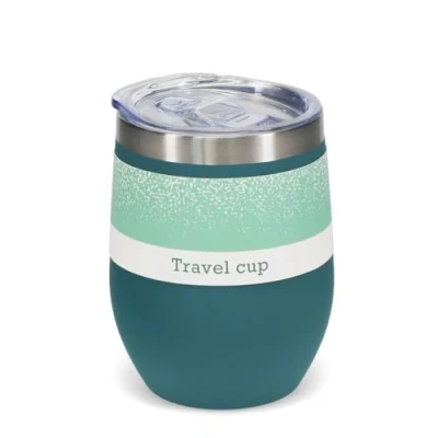 Image of Rex London Rubber Coated Travel Cup 350ml Petrol Blue