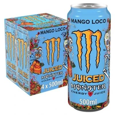 Image of Monster Energy Drink, Mango Loco, 4 x 500ml
