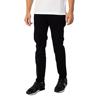 Image of Armani Exchange Men&#039;s 5 Pocket Twill Slim Jeans, Black Stretch Bull Denim, 30