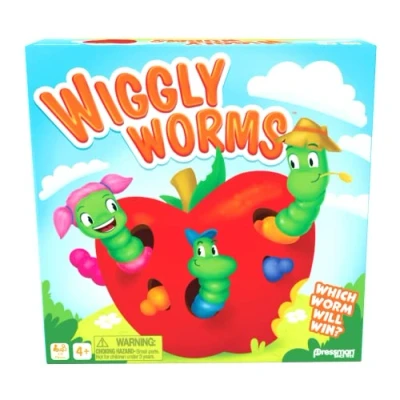 Image of Pressman Wiggly Worms Game Color Matching Memory Preschool Game, Kids Ages 4 and Up