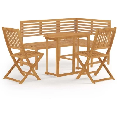 Image of vidaXL 4 Piece Bistro Set Solid Acacia Wood