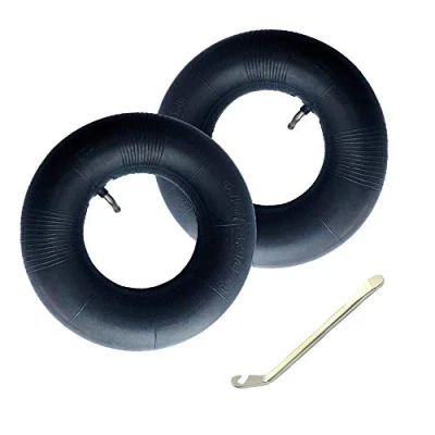 Image of Homo Trends 2Pcs Wheelbarrow Inner Tubes 4.10/3.50 4 Replacement Tire Tube with TR 87 Bent Valve Stem Tyre Lever for Hand Trucks, Carts