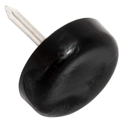 Image of Adsamm® / 32 x Glides in plastic with nail Ø 0,71&#039;&#039; (Ø 18 mm) black round Premium quality furniture sliders by