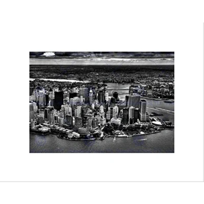 Image of Wee Blue Coo Cultural Landscape Manhattan New York Black White Wall Art Print
