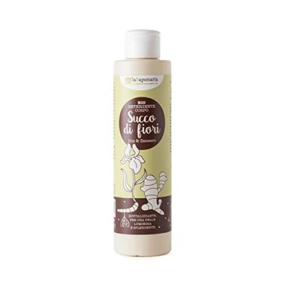 Image of La Saponaria Iris &amp; Ginger Body Cleanser, Shower Gel, Wash, Vitamins Antioxidants, Revitalising, Natural, Vegan, Cruelty Free, Bio Plastic, Organic, 200ml