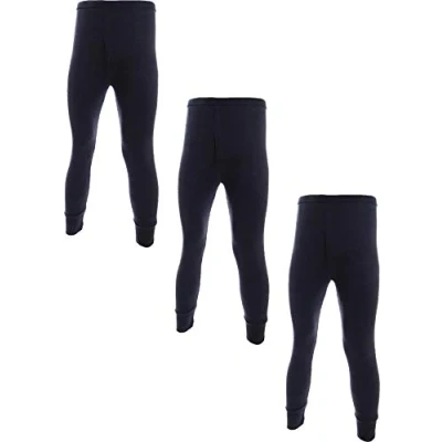 Image of 3 Pairs Mens Undercover Brushed Thermal Long Johns Charcoal X Large