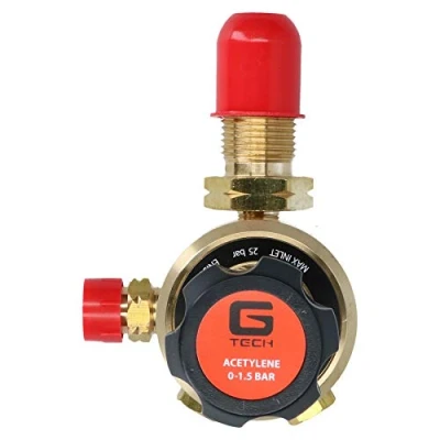 Image of Acetylene Plugged Regulator Single Stage 25 Bar Welding Welder Gas Bottle