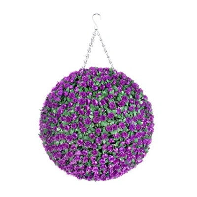 Image of Best Artificial 38cm Purple Rose Flower Ball