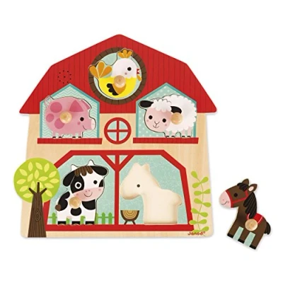 Image of Janod J07079 Wooden Musical Puzzle, The Friends of Farm