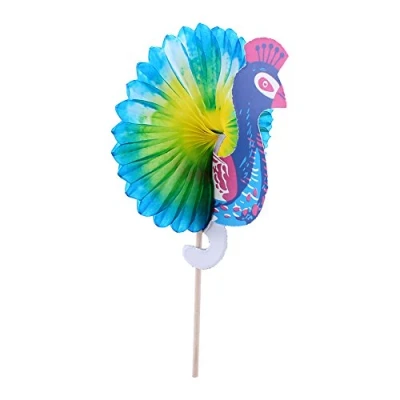 Image of Bicaquu 50pcs Drink Fruit Cake Sticks Picks Party Decor Peacock Umbrella Cocktail Firework Goldfish(#5)