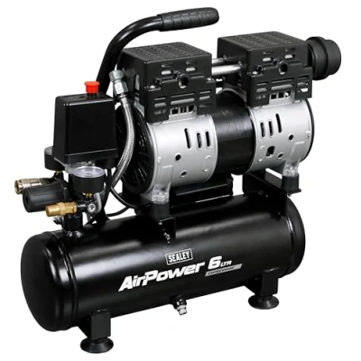 Image of Sealey 6 Litre Oil Free Low Noise Direct Drive Air Compressor 1hp