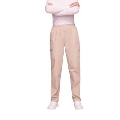 Image of CHEROKEE Women Woman Scrub Trousers Plus Size Originals Medical Clothing Elastic Waist Easy Pull on WWE4200 Khaki 3XL