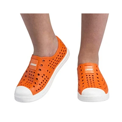 Image of Cressi Unisex Child Pulpy Shoes Silicone Water Swimming Beach for Adults and Kids Orange/White, 34 EU (2 UK)