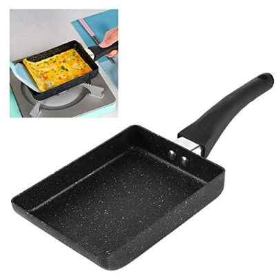 Image of Square Egg Frying Pan, Tamagoyaki Japanese Omelette Pan Non Stick Ceramic Coating Mini Cooker Compatible with Gas Stove Induction Hob