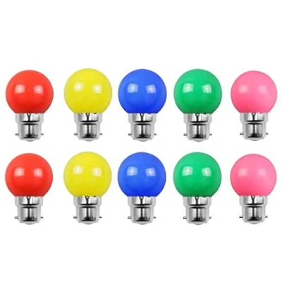 Image of Aiwerttes 10 Pack B22 Bayonet Bulbs 2W(20W) Garland Party Red Yellow Blue Green Pink,Colorful Energy Efficient Bulb for Christmas Halloween Wedding Decoration